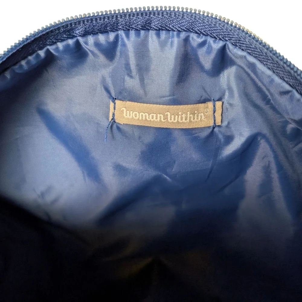 Woman Within Plaid Blue Brown White Pink Green Women's Handbag EUC Zipper Pocket - Picture 9 of 11